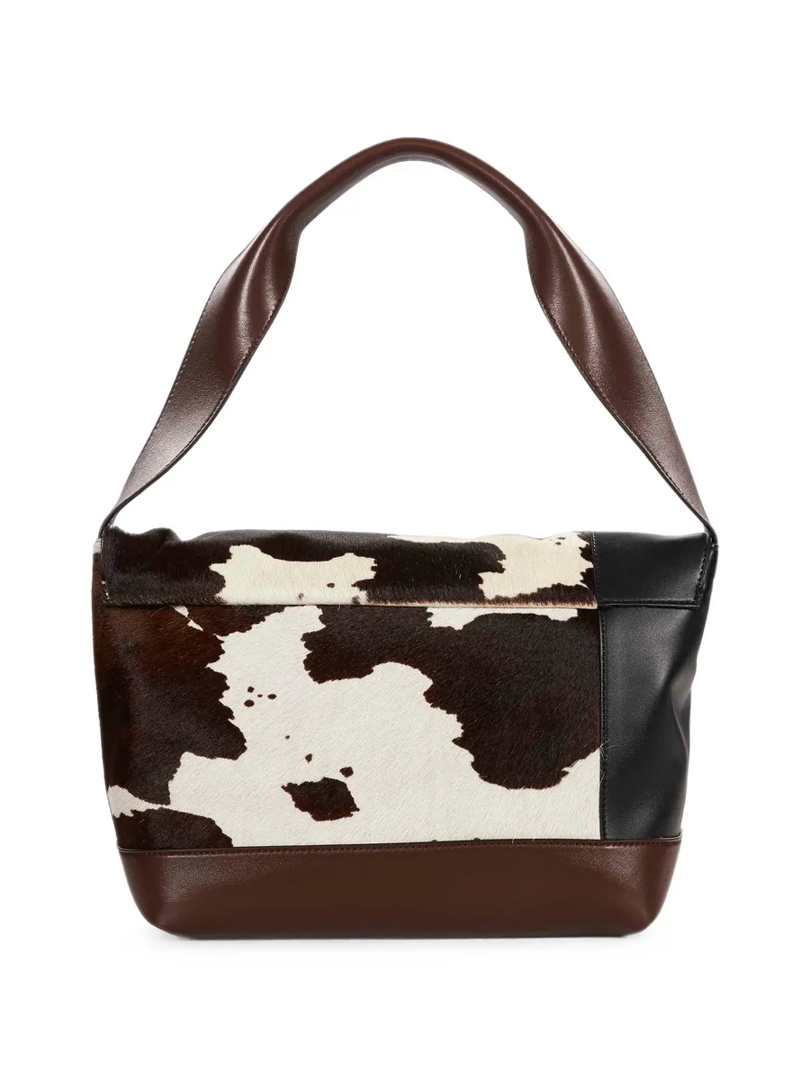 cow-print panelled shoulder bag 2