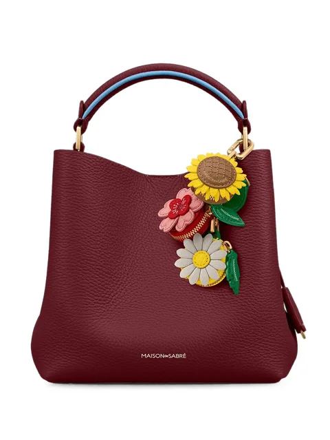 SABRÉMOJI Bloom floral-embroidered leather charm