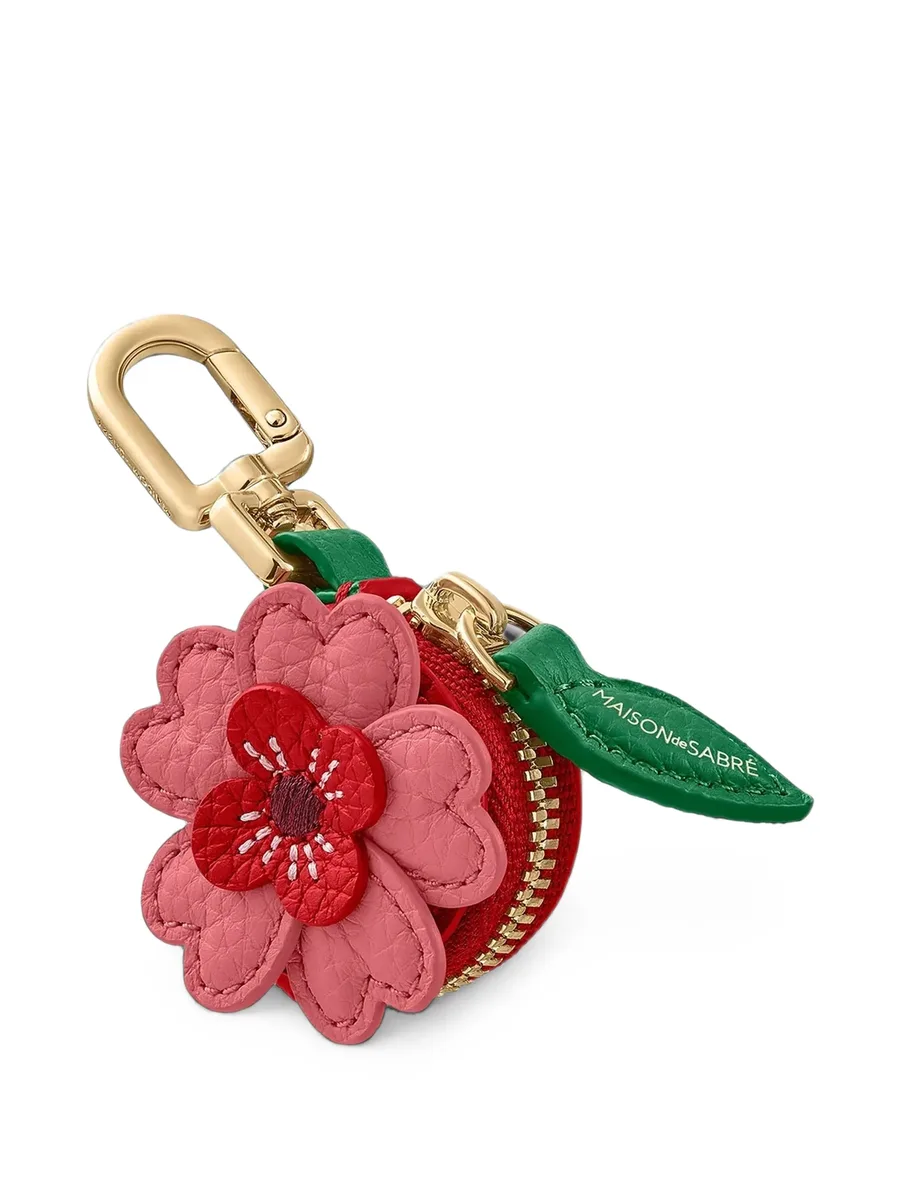 SABRÉMOJI Bloom floral-embroidered leather charm 2