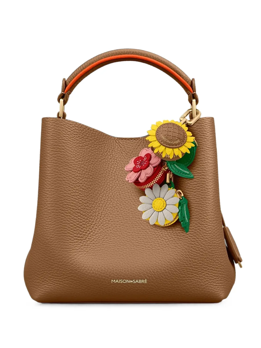 Bloom sunflower-shape leather charm 1