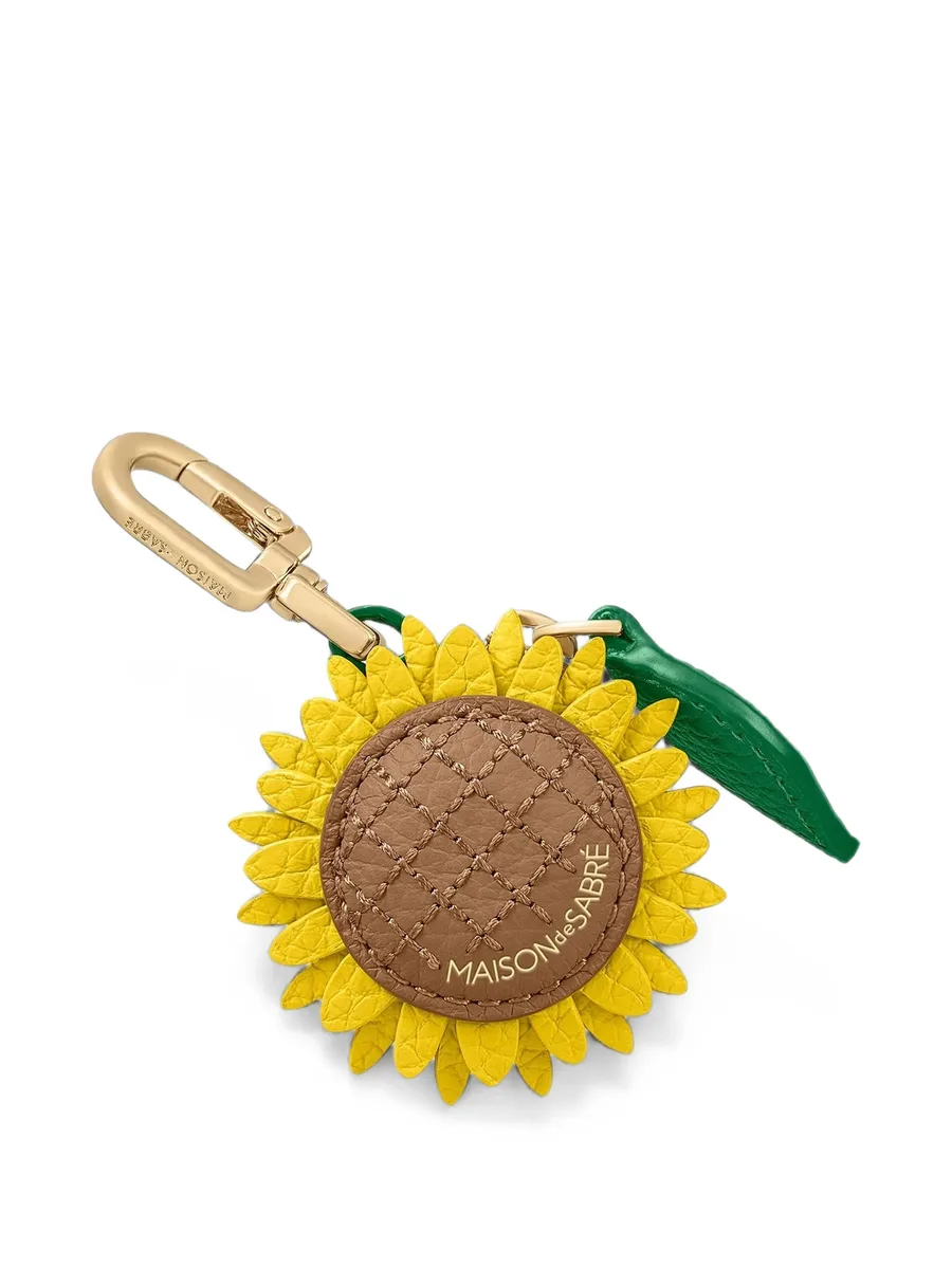 Bloom sunflower-shape leather charm 2