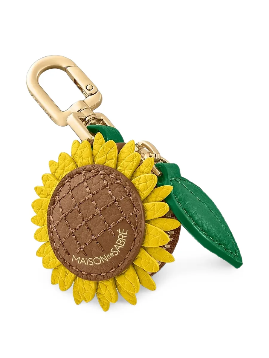 Bloom sunflower-shape leather charm 4