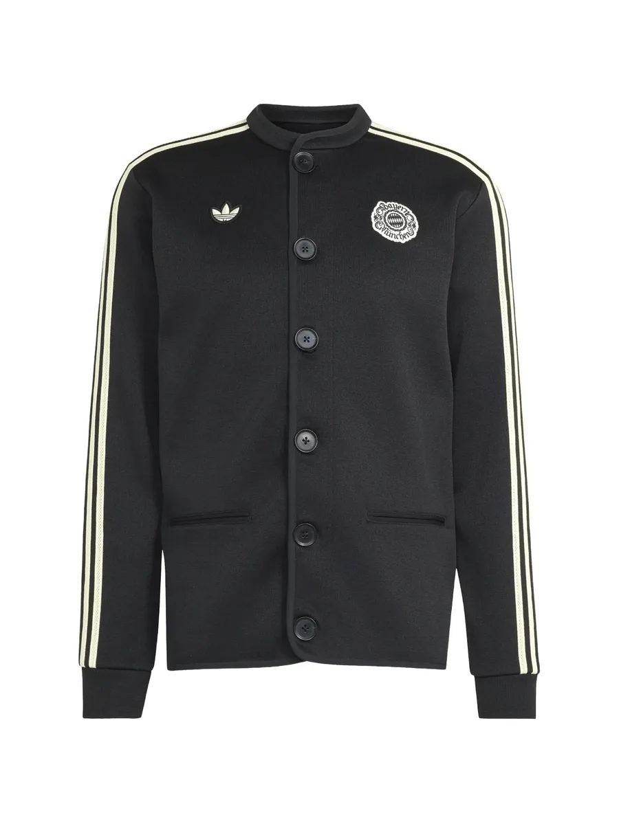 logo-patch button-up sweater 1