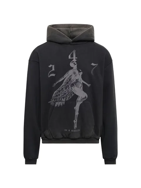 247 Fallen Angel graphic-print hoodie