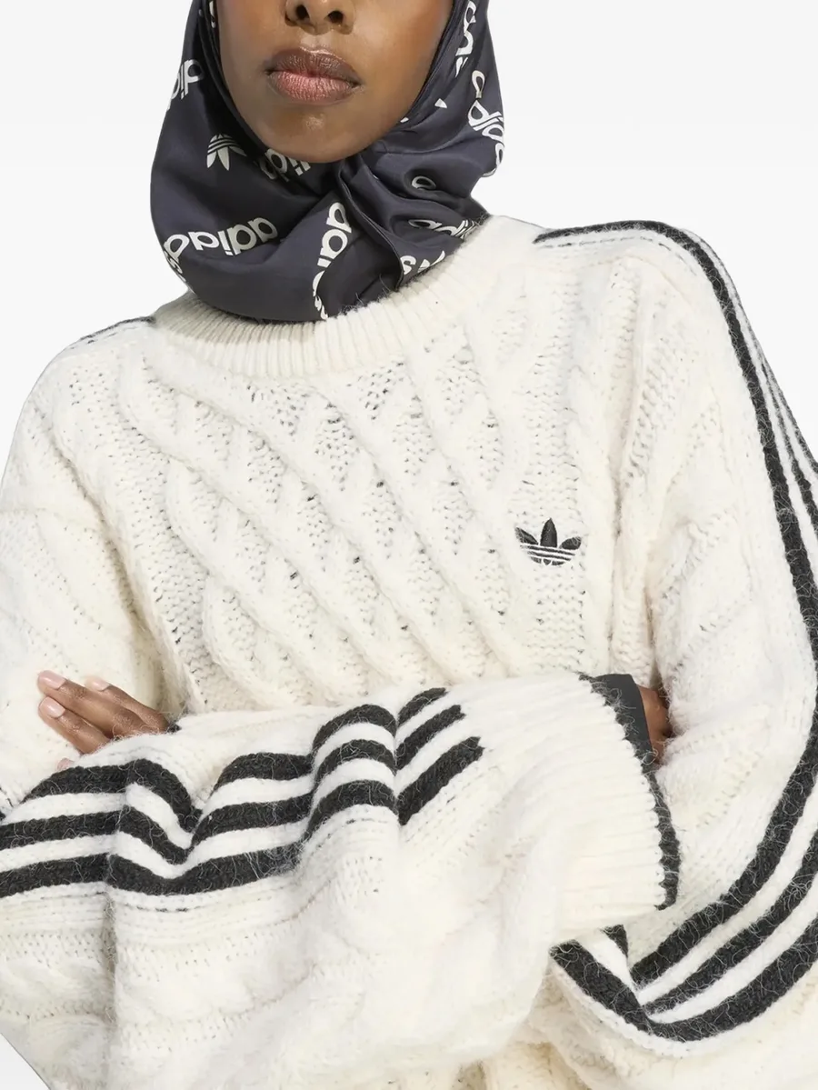 cable-knit side-stripe sweater 3