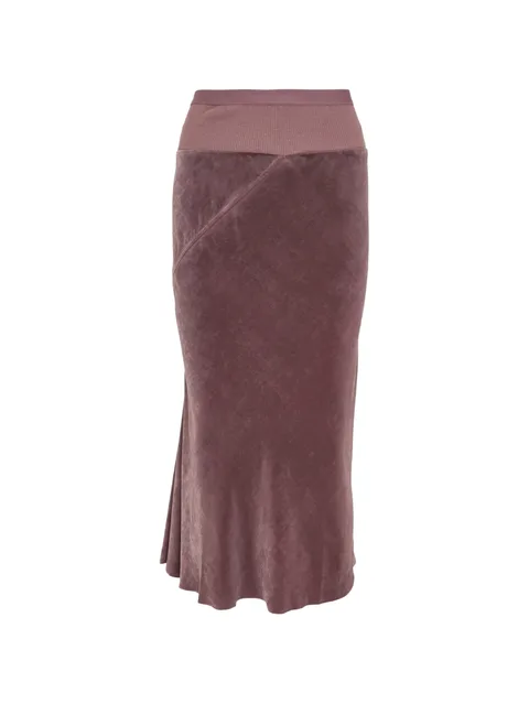bias-cut velvet midi skirt