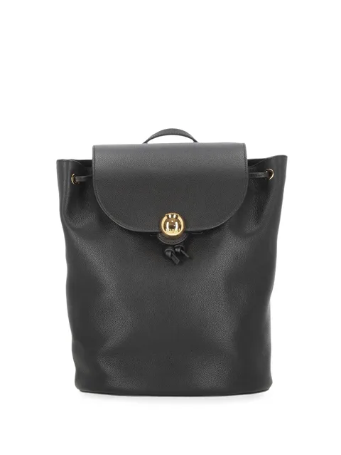 grainy leather backpack