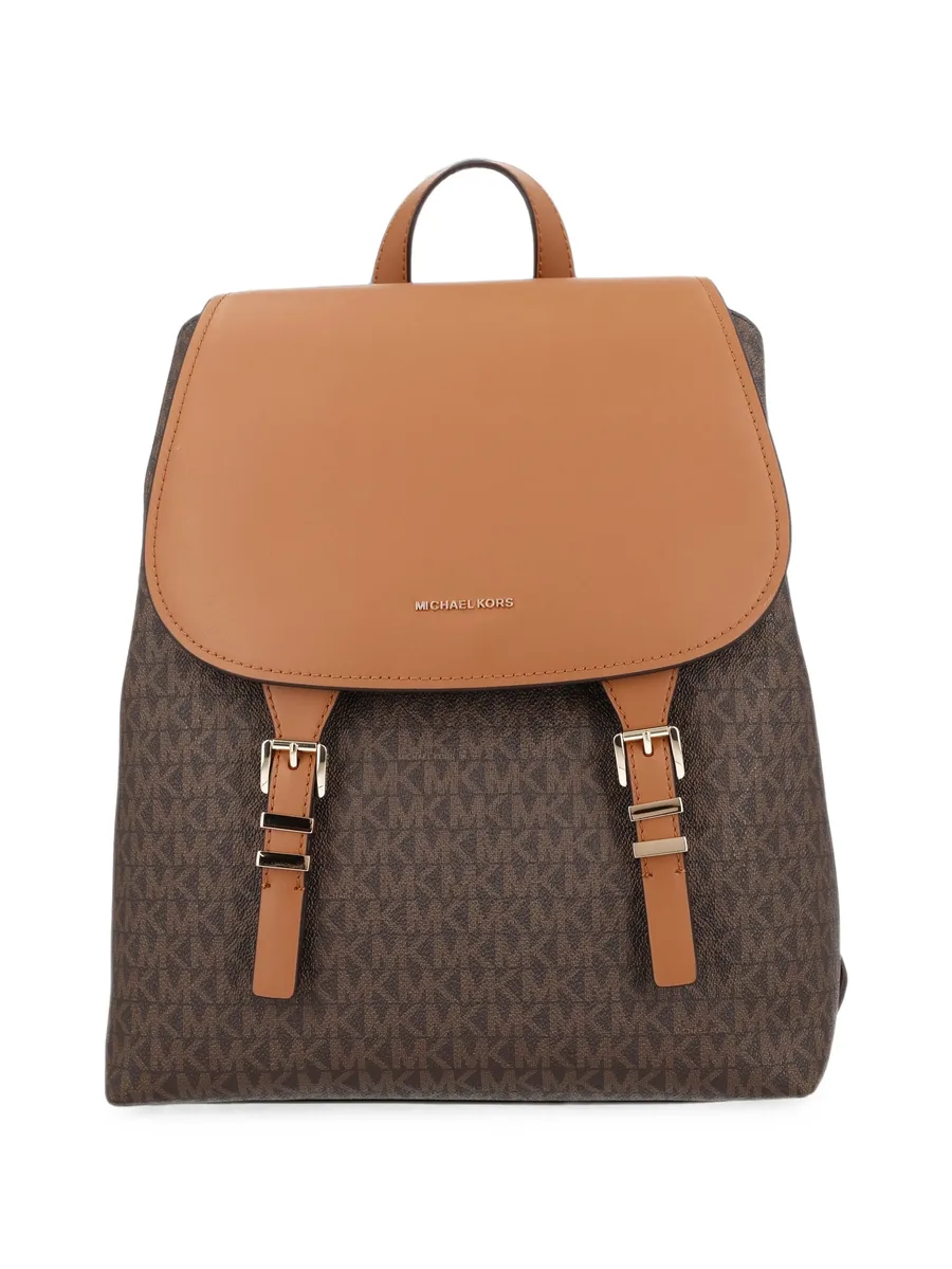 Quinn monogram buckle-detail backpack 2