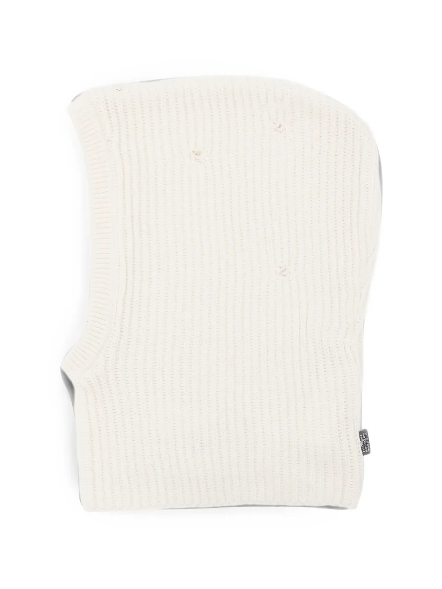 distressed ribbed-knit balaclava 1