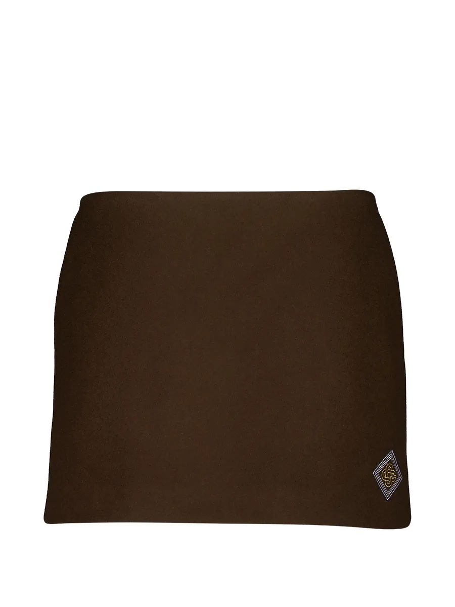 embroidered wool-blend skirt 1