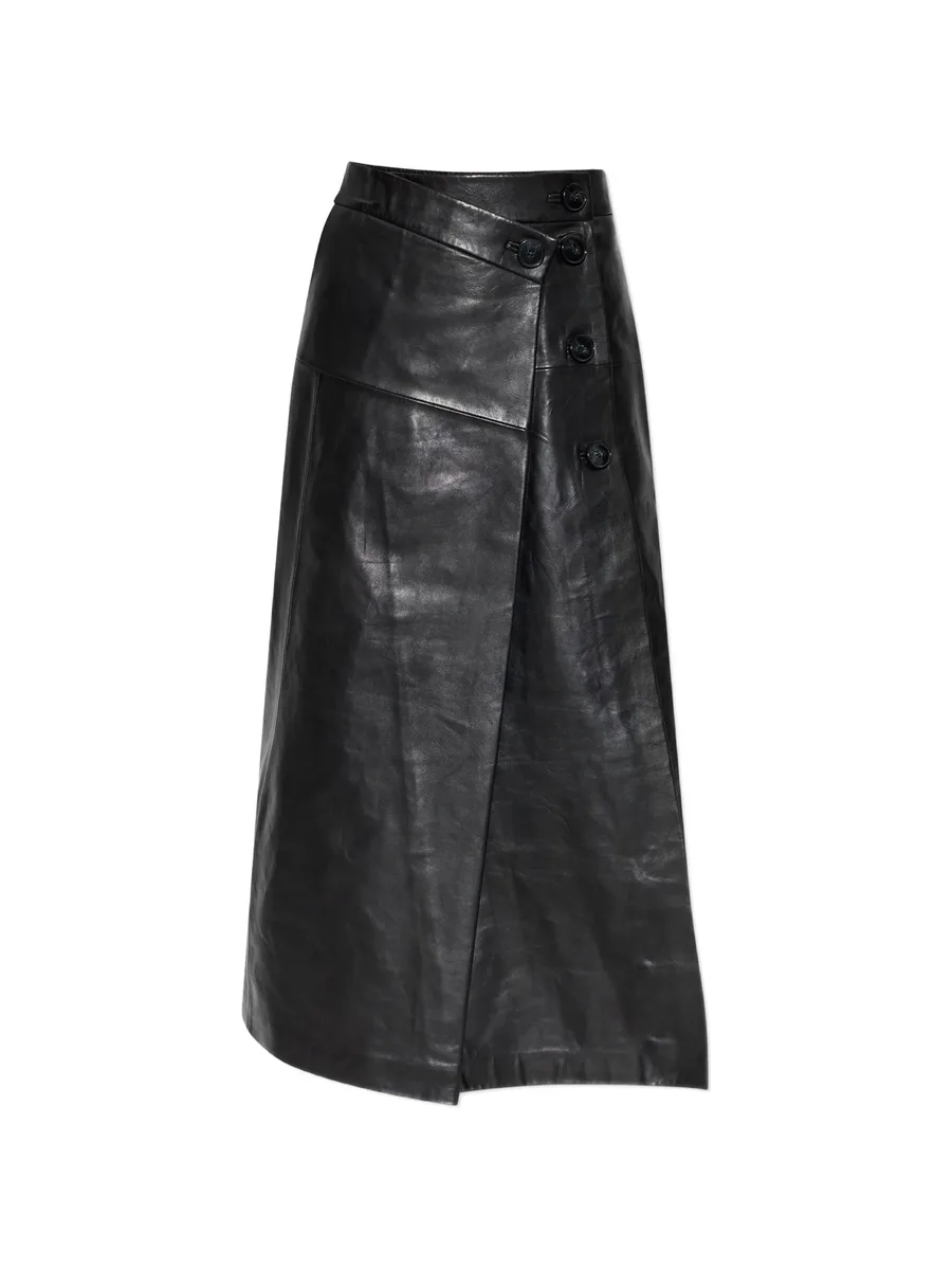 Rimera button-fastening wrap midi skirt 1