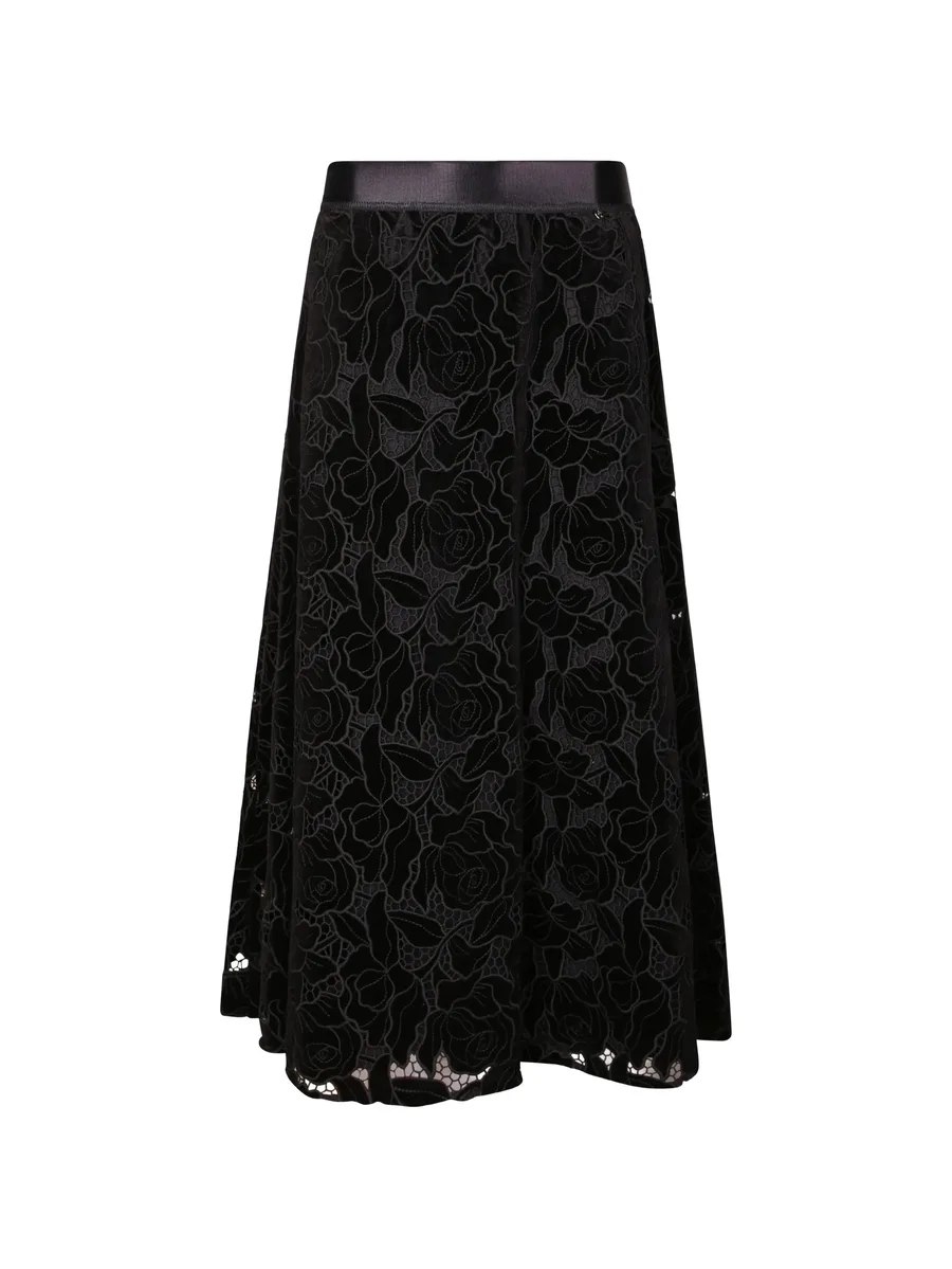 floral-lace flared skirt 1