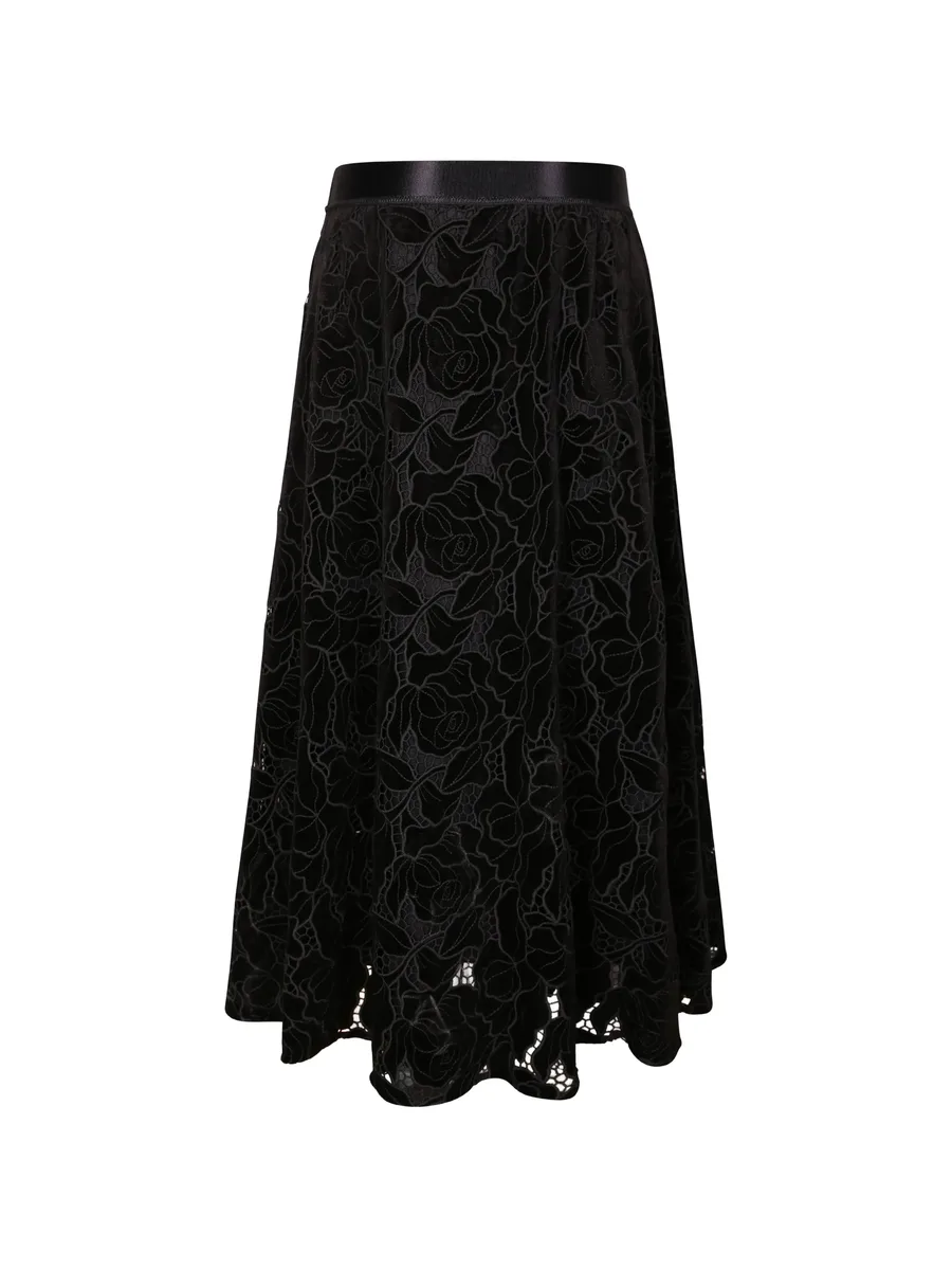 floral-lace flared skirt 2