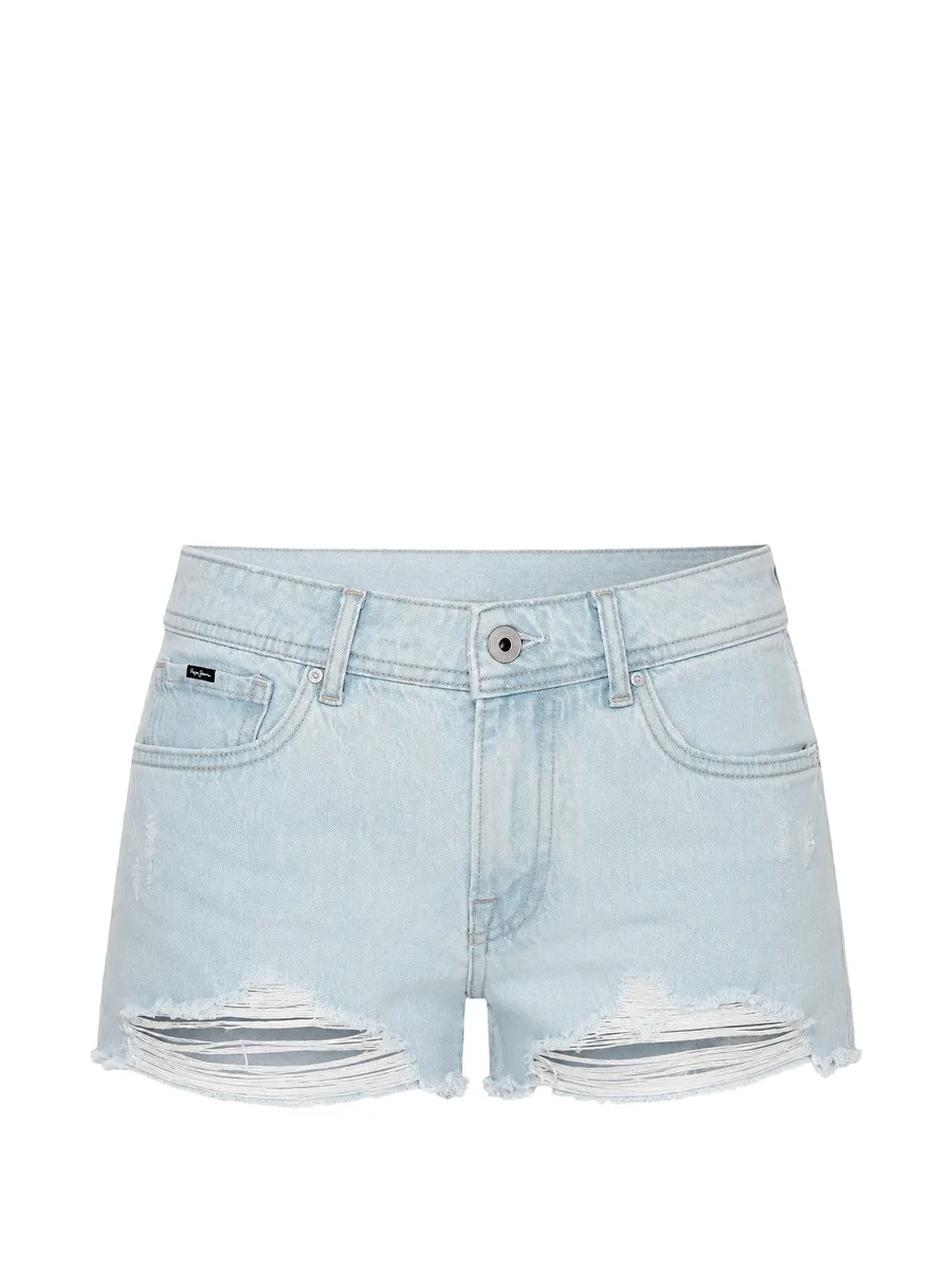 distressed-finish denim shorts 1