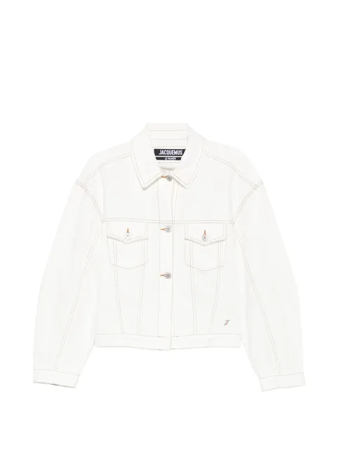 contrast-stitch denim jacket