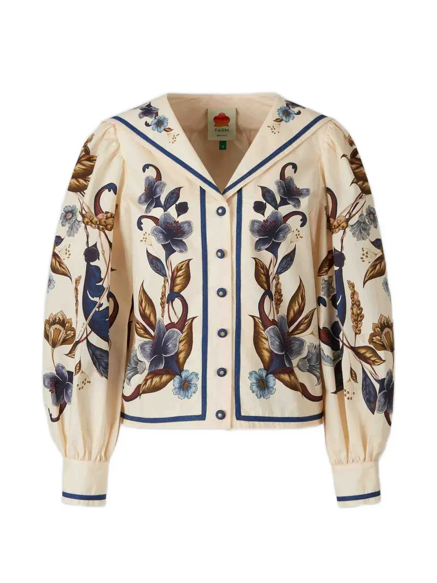 floral-print sailor-collar shirt 1