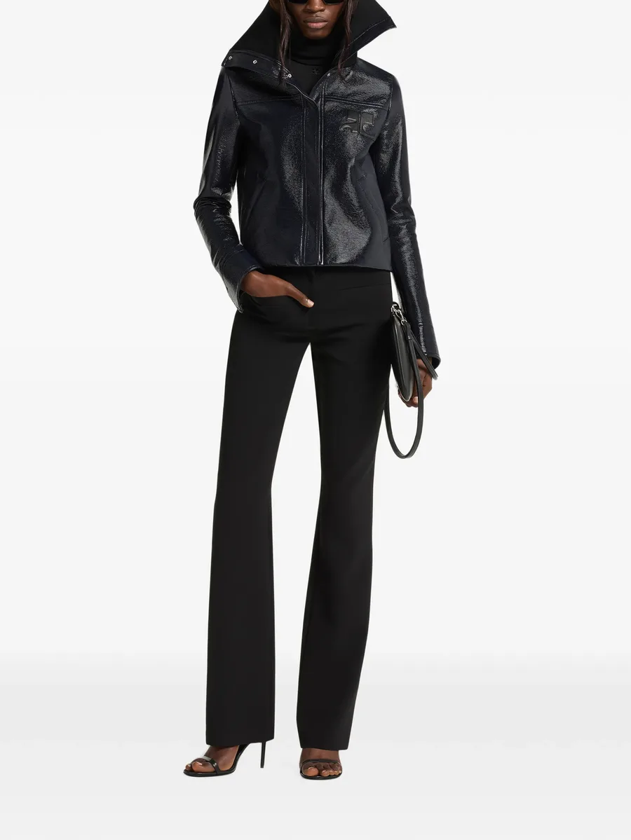 high-collar vinyl jacket 2