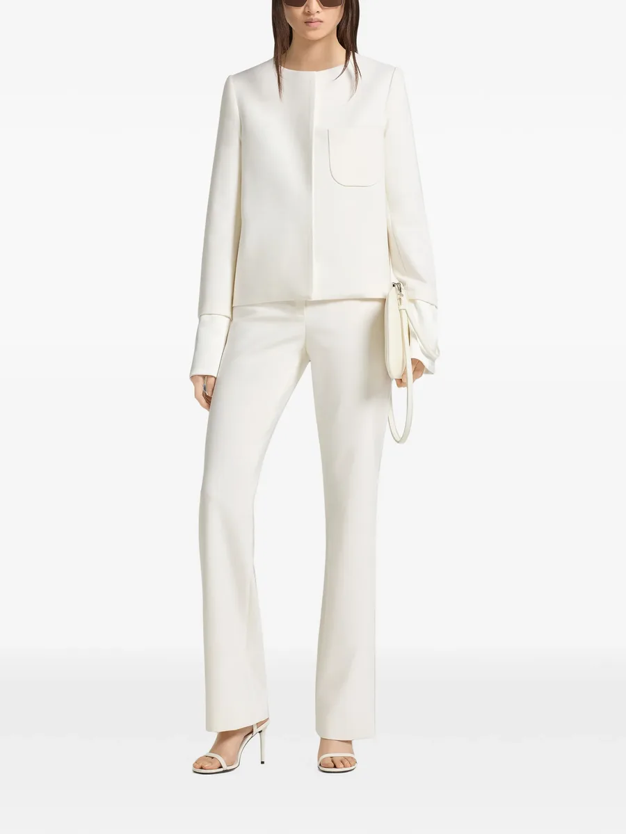 satin-trimmed tailored jacket 2