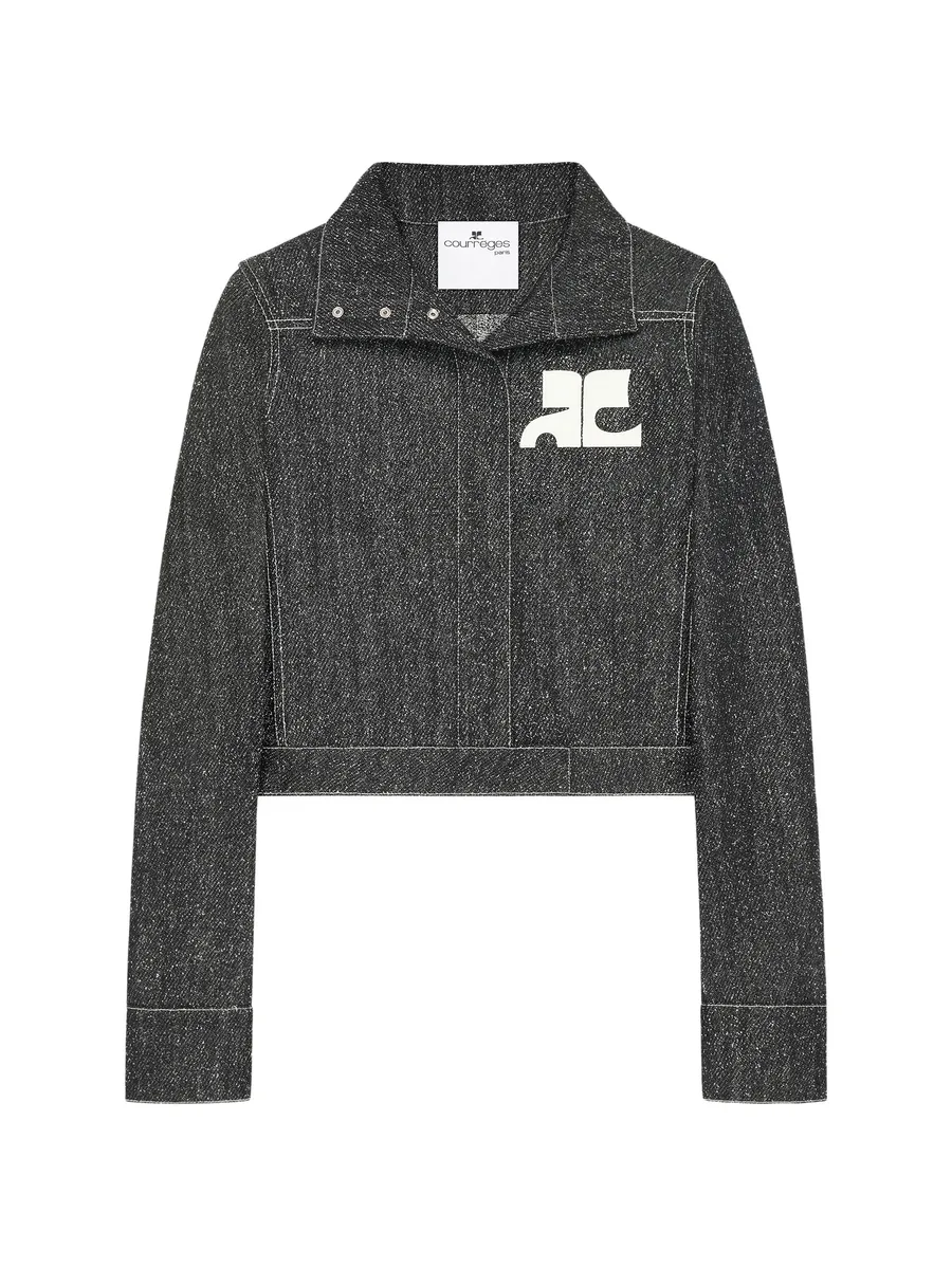 logo-patch denim jacket 1