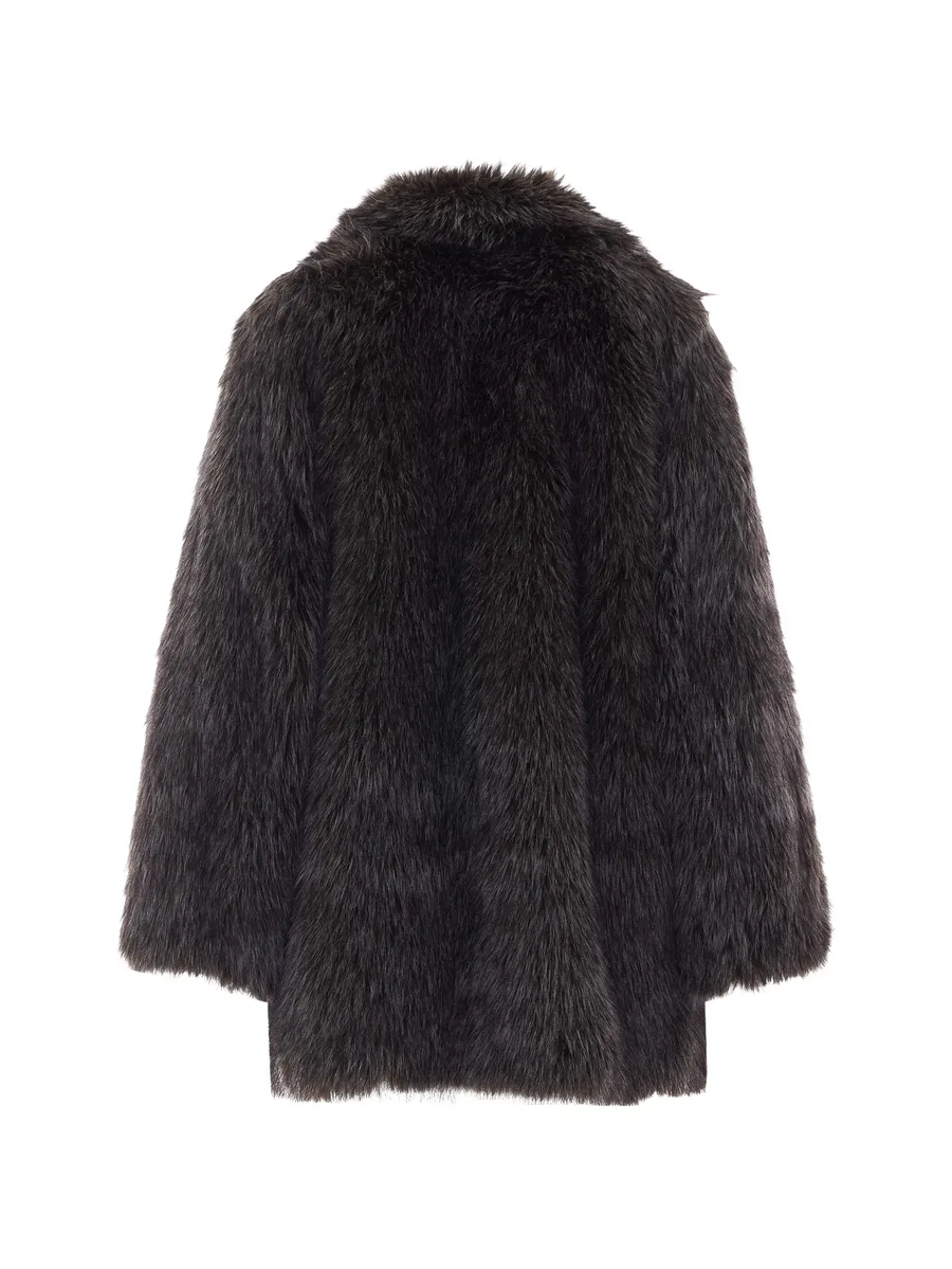 faux-fur notch-lapel coat 2