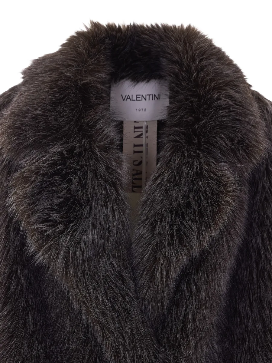 faux-fur notch-lapel coat 4