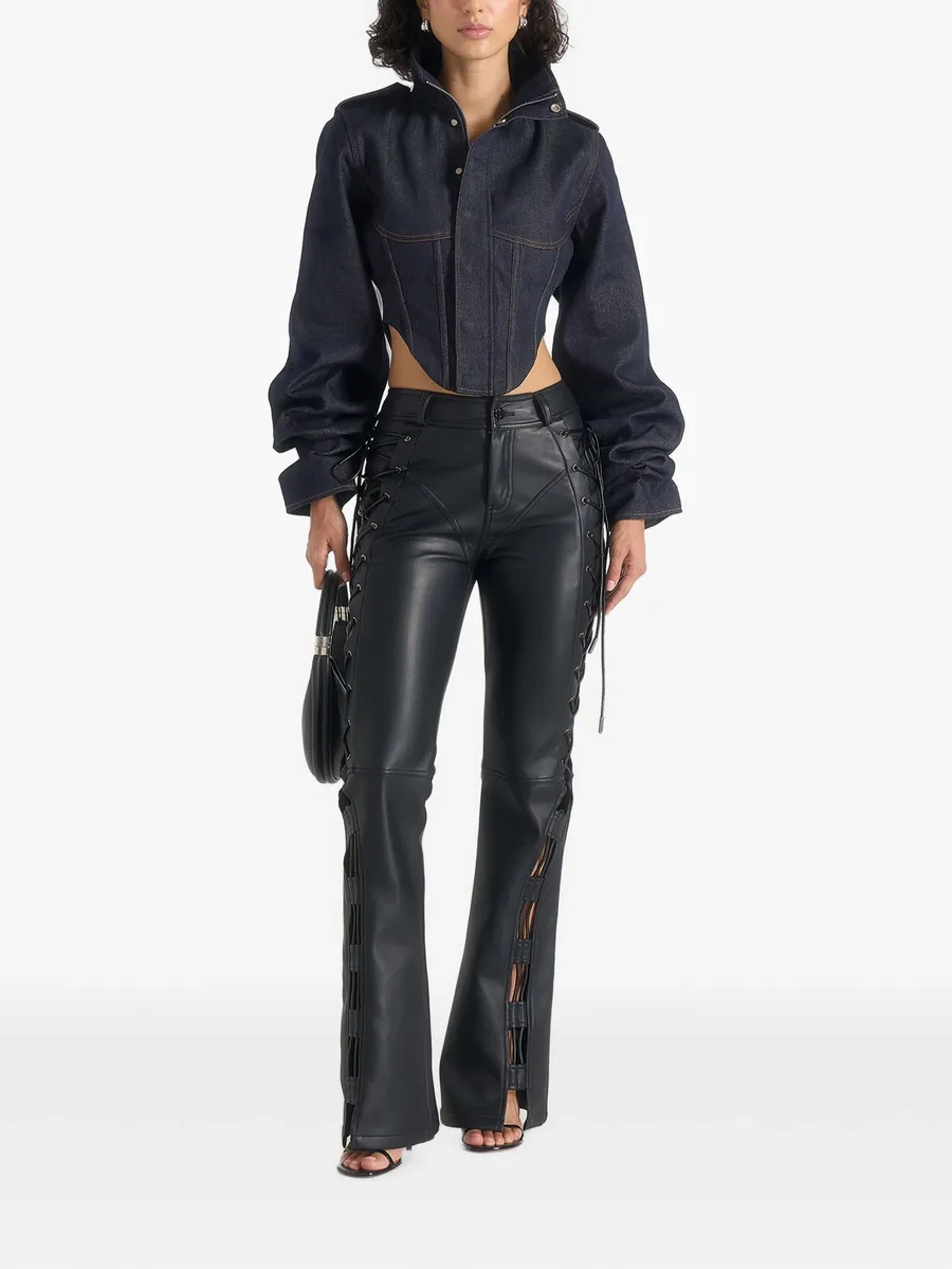 Solange denim tacked sleeve corset jacket 2