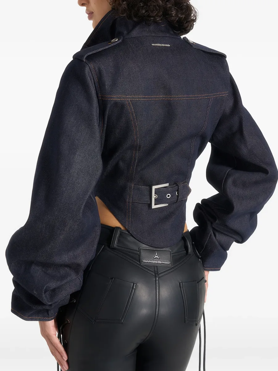 Solange denim tacked sleeve corset jacket 5