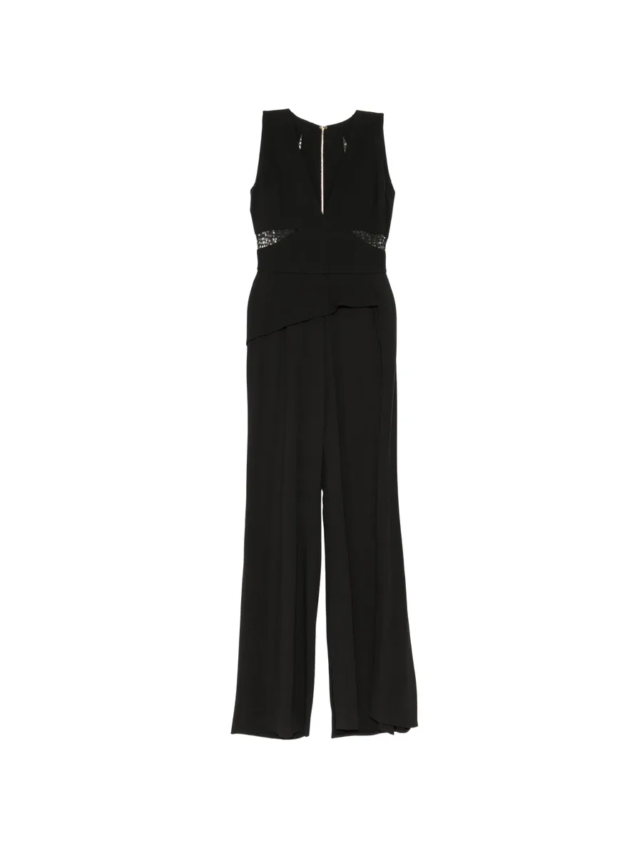 lace-insert peplum jumpsuit 1