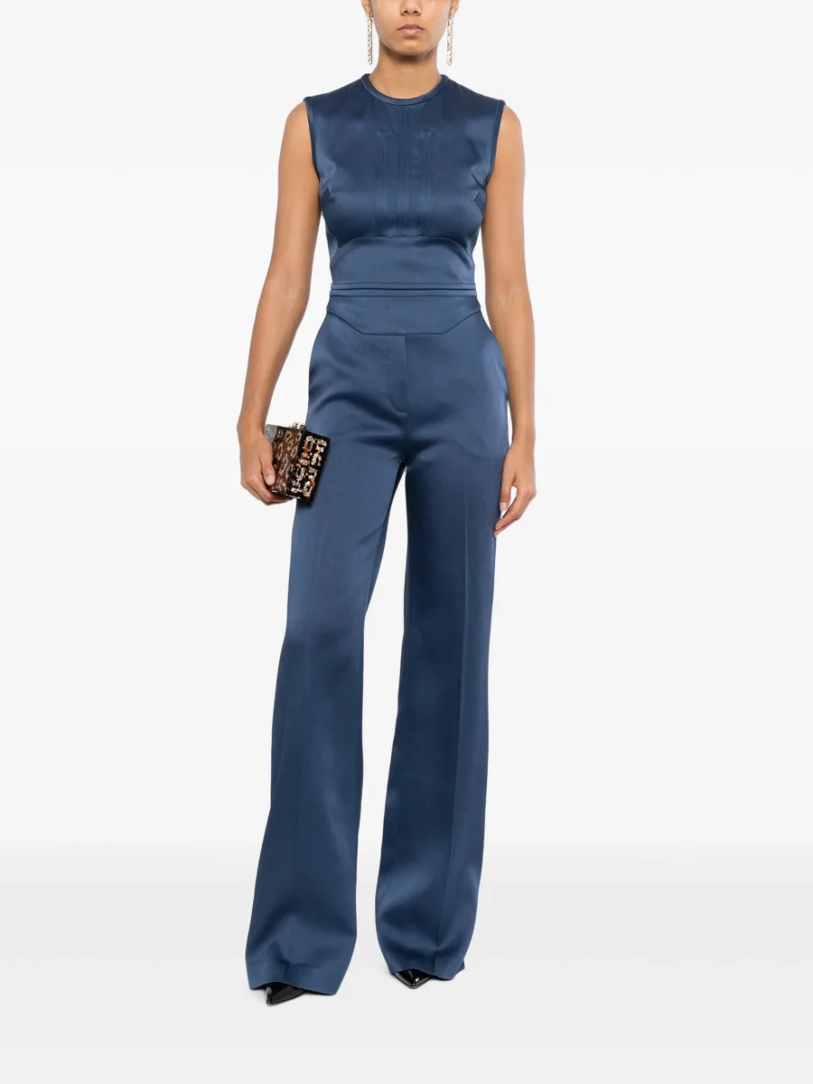 satin cummerbund-detail jumpsuit 2