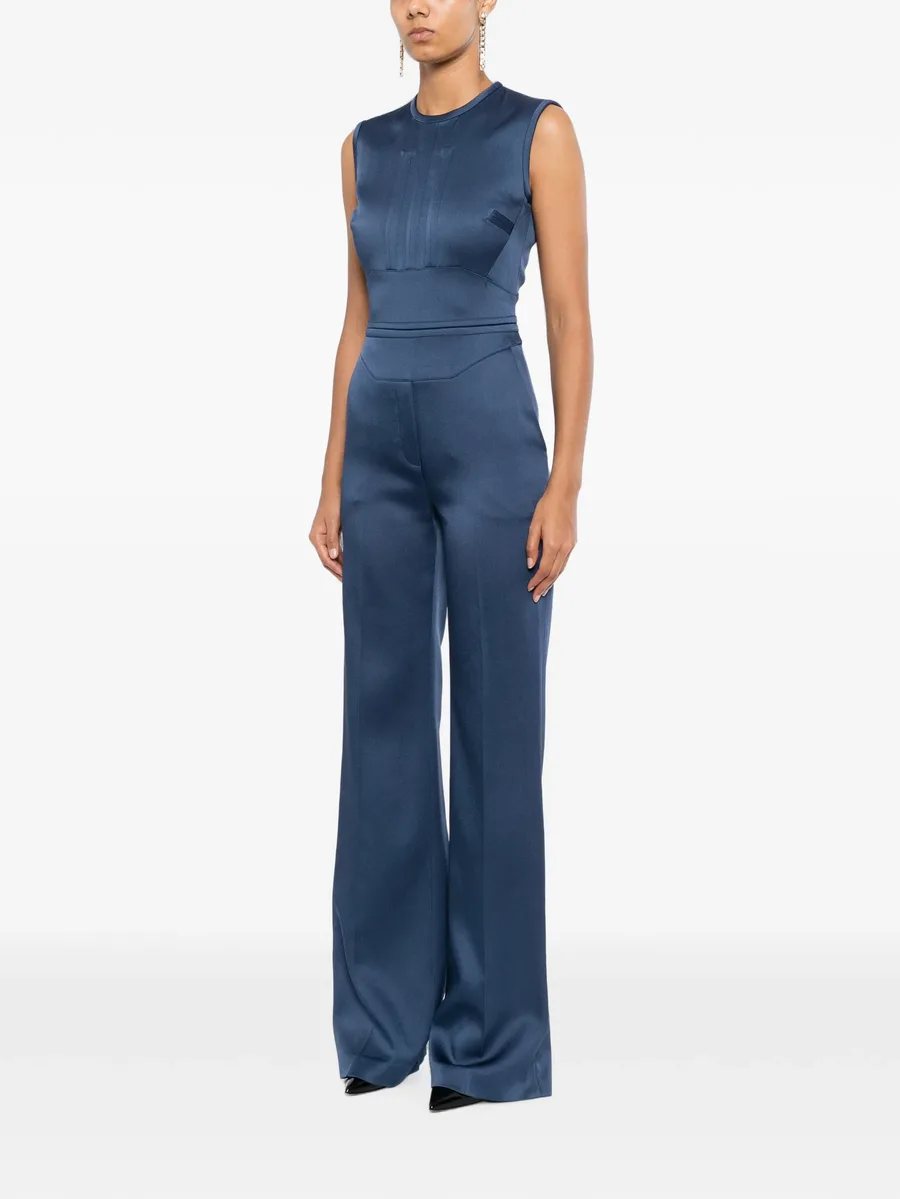 satin cummerbund-detail jumpsuit 3