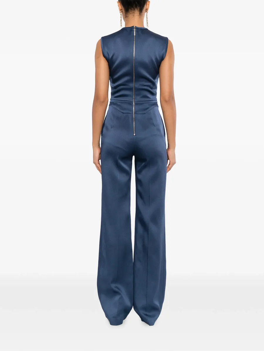 satin cummerbund-detail jumpsuit 4
