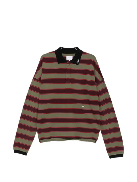 striped long-sleeve polo shirt