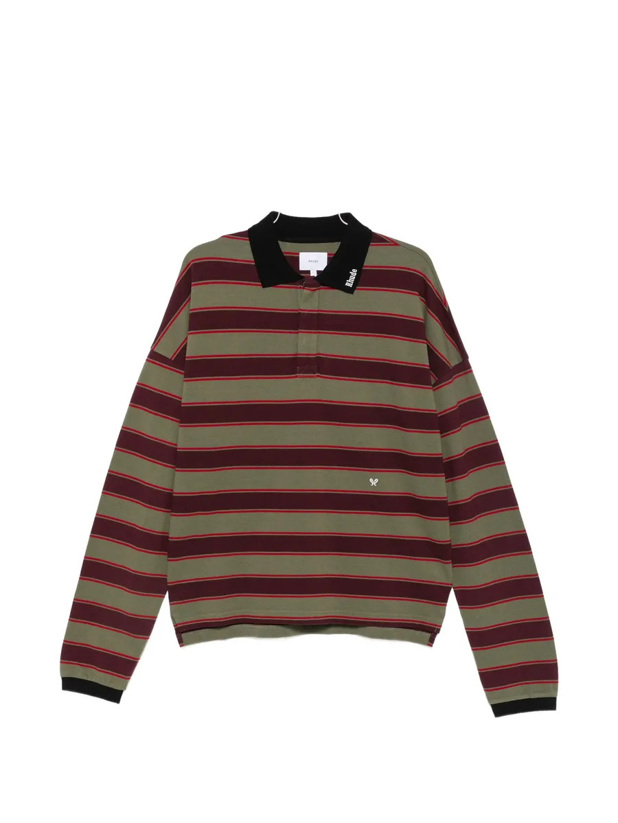 striped long-sleeve polo shirt 1