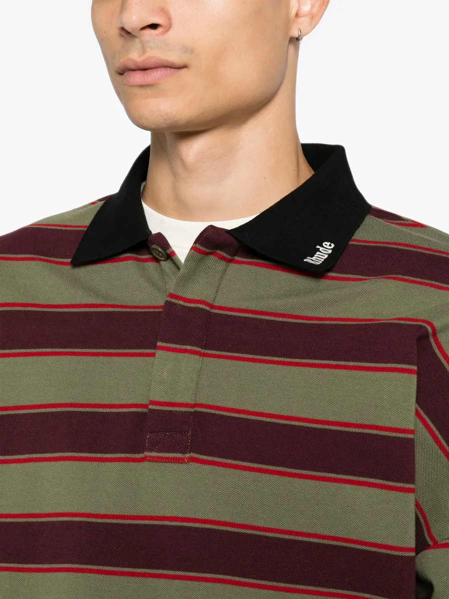 striped long-sleeve polo shirt 5