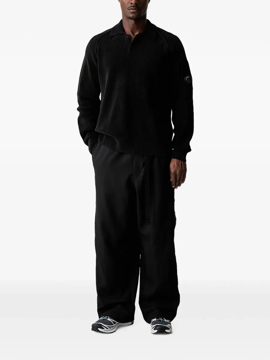 Lens-detail ribbed-knit polo shirt 2