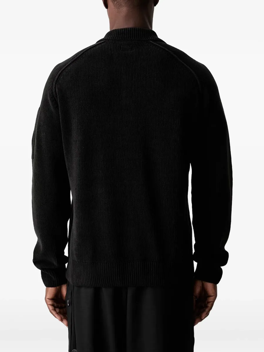 Lens-detail ribbed-knit polo shirt 4