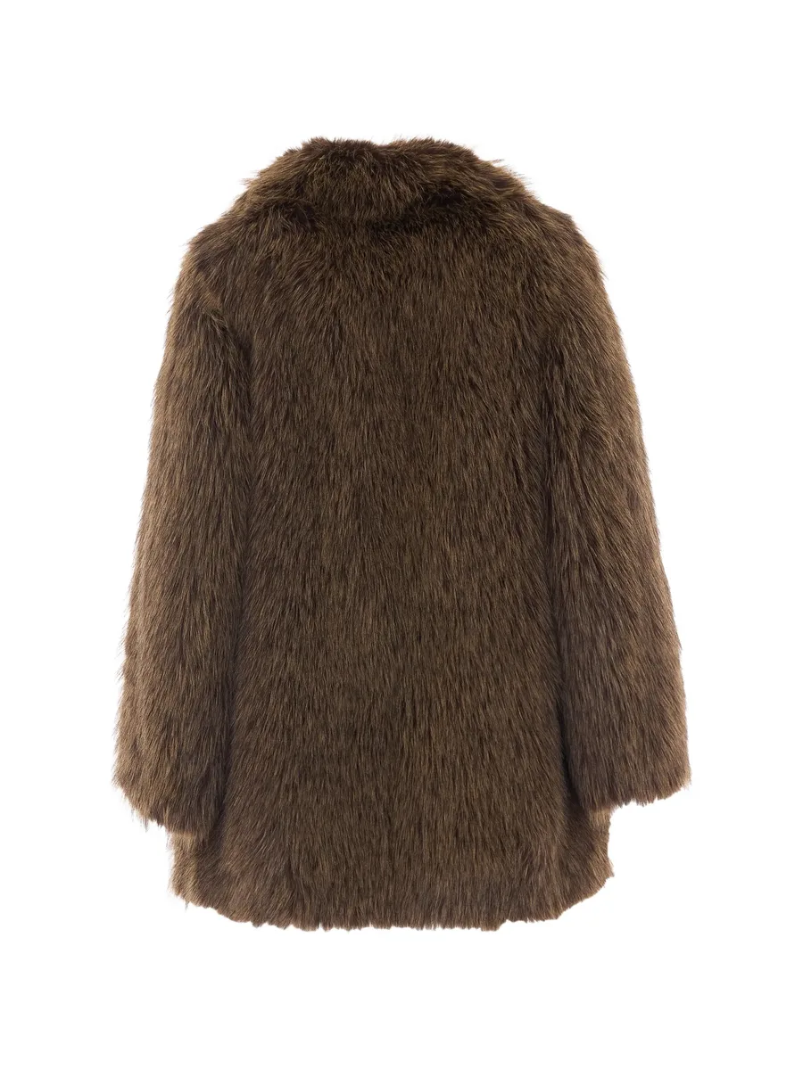 faux-fur notched-lapels coat 2