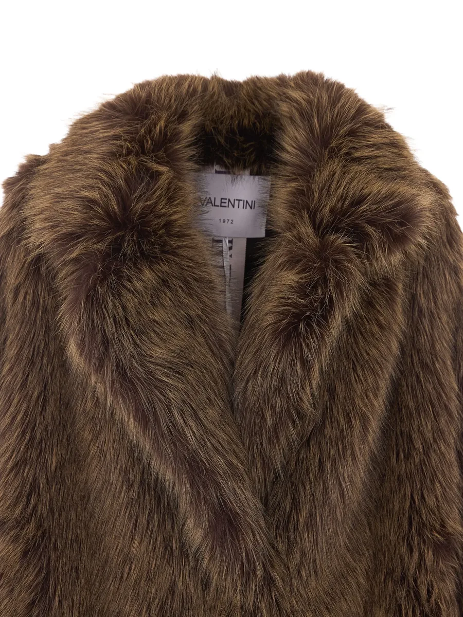 faux-fur notched-lapels coat 4