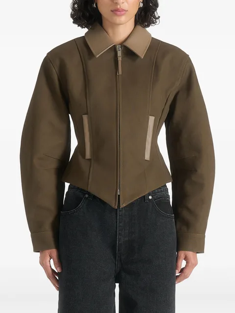 Sky hourglass gabardine jacket