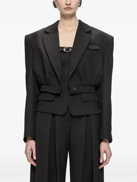 cropped gathered blazer