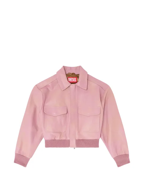 aviator jacket in treated-leather