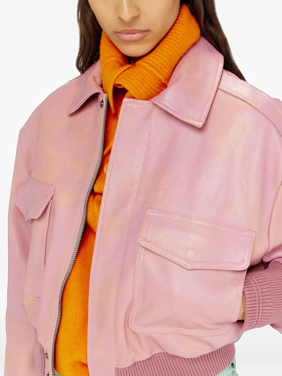 aviator jacket in treated-leather 5