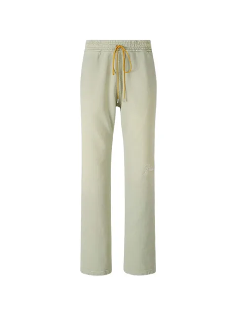 logo-embroidered worn-effect cotton track pants