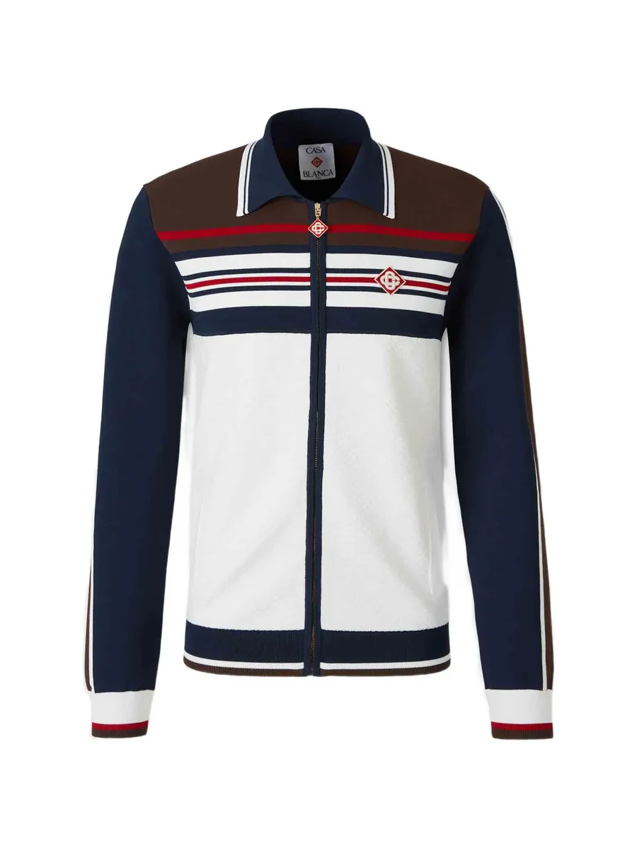 Café Culture monogram-knit track jacket 1
