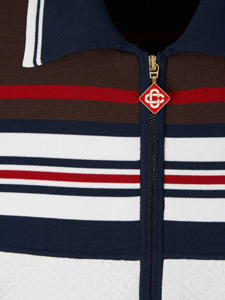 Café Culture monogram-knit track jacket 4