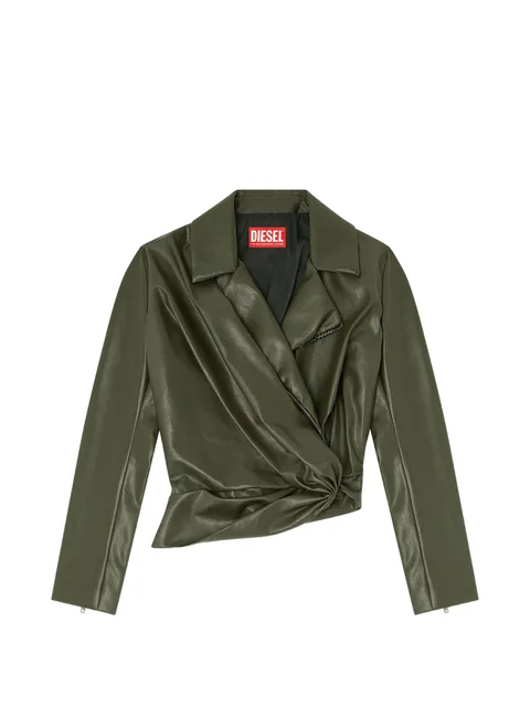 draped wrap-effect jacket