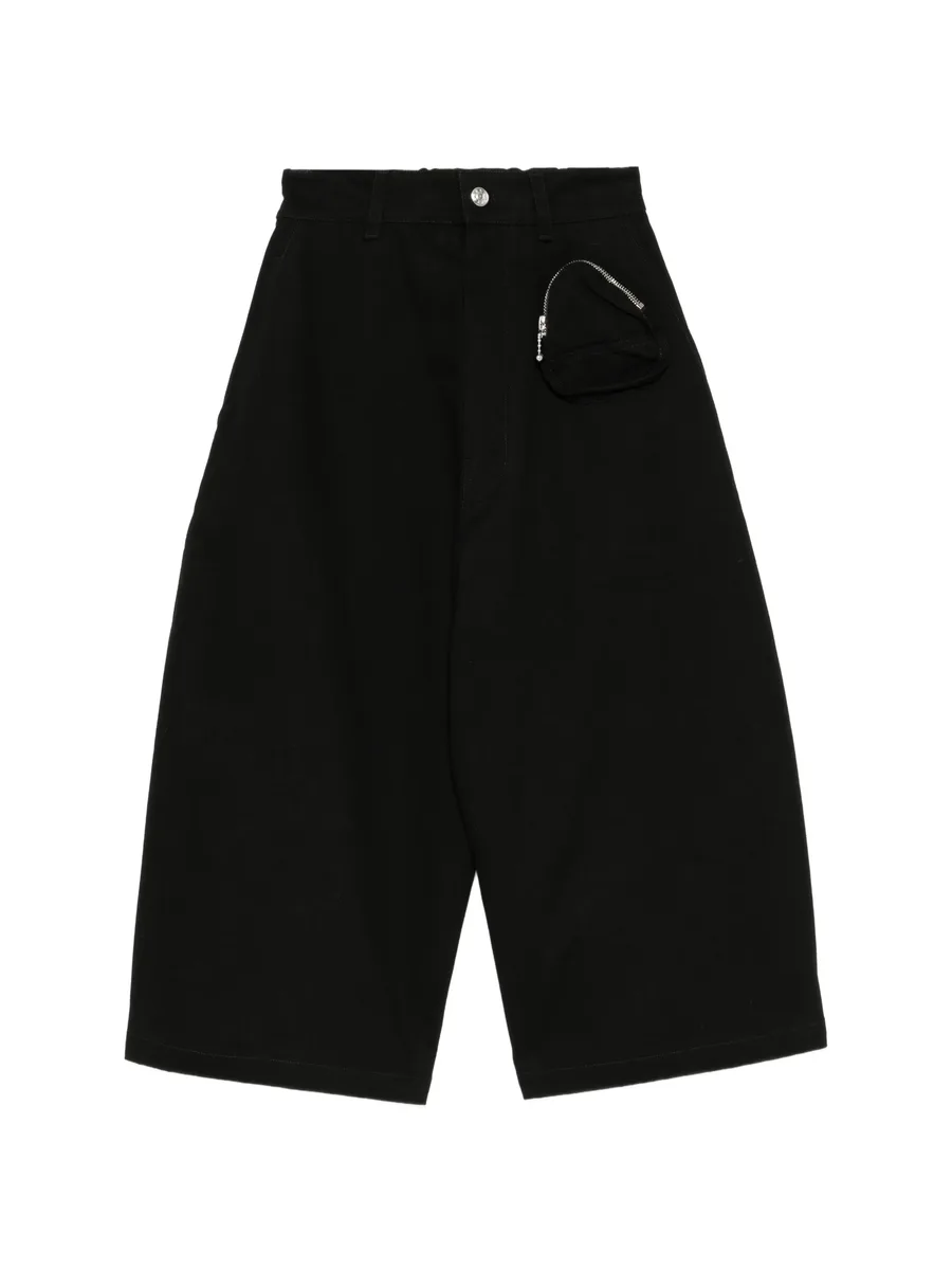 zip-pocket wide-leg shorts 1