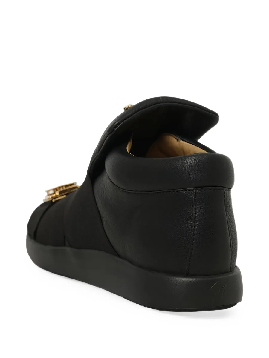 logo-plaque buckled sneakers 3