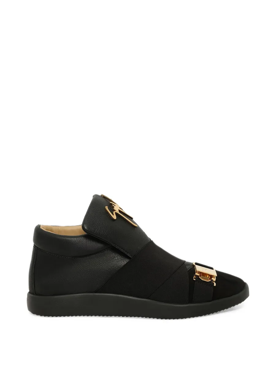 logo-plaque buckled sneakers 1