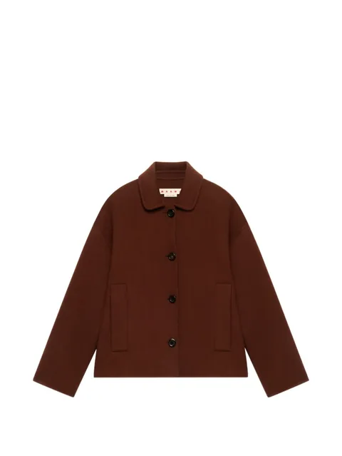 brown wool-cashmere jacket